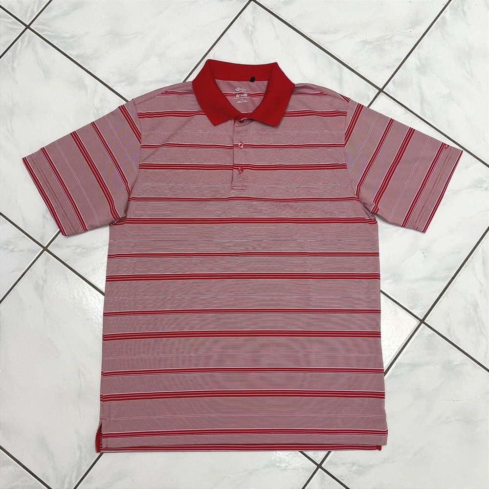 Snake Eyes Golf Dry-18 Polo Shirt Red Stripe‎ Short Sleeve Men's L G